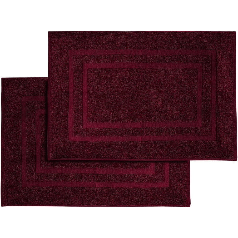 Premium 2 Pieces Towel Bath Mat/Rug Set size 20" x 31.5" Color Burgundy 100 Cotton 950 GSM