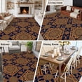 thumbnail image 5 of Large Area Rugs for Living Room Bedroom, Dark Brown 6'x9' Rug Washable Carpet Runner Indoor Outdoor, Vintage Abstract Flowers Pattern Non Slip Floor Mats Rug for Kitchen, Playroom, 5 of 8