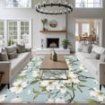 thumbnail image 4 of Summer Flower Area&nbsp;Rug 5x8ft Gardenia Floral Plant Modern Watercolor Non-Slip&nbsp;Washable Square&nbsp;Rugs Soft Felt Indoor Floor Mat for Bedroom Kitchen Living Room Bathroom, 4 of 9
