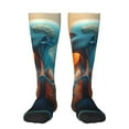 thumbnail image 2 of Picia Women Crew Soft Moisture-wicking Socks Surreal Body Art Pattern Design Cotton Socks, One Size fit All, 2 of 9