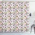 thumbnail image 1 of Ambesonne Flamingo Shower Curtain, 80s Memphis Colorful, 69"Wx84"L, Multicolor, 1 of 3