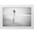 thumbnail image 1 of JAE 18x13 White Modern Wood Framed Museum Art Print Titled - A Walk on the Beach, 1 of 4