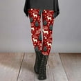 thumbnail image 5 of Christmas Fall Polyester Ankle-Length Spandex Floral Leggings for Women Red Women's Day Autumn And Winter Artistic Splash Printed Soft Stretchy Pants M, 5 of 6