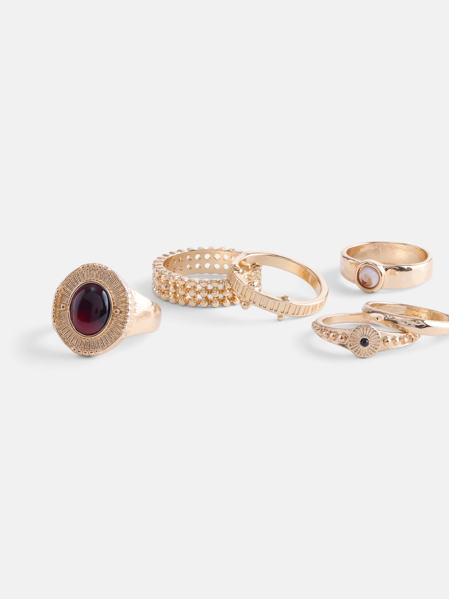 Scenario Women's Gold Tone Rings, 6-Piece Set