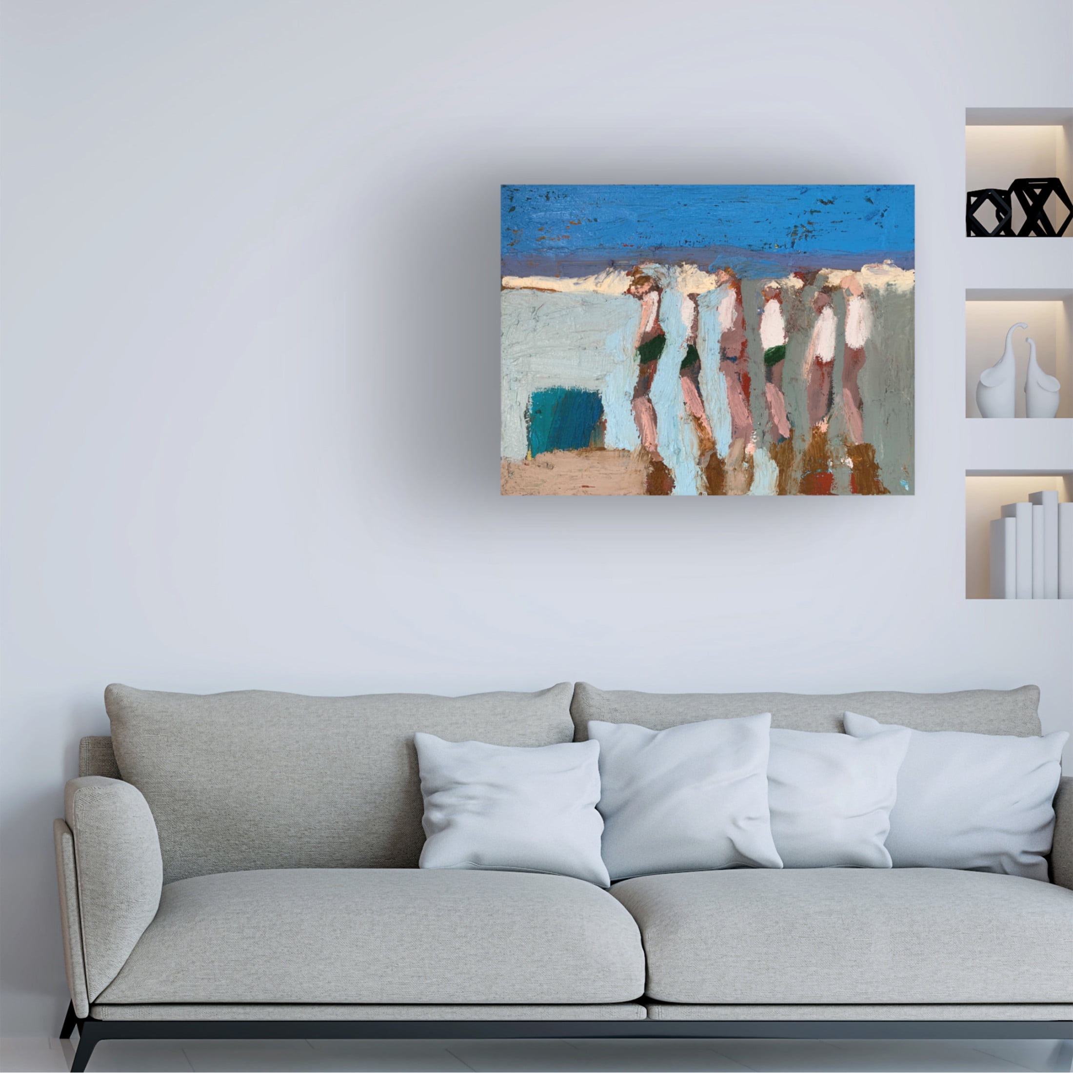Canvas Wall Art - Erin McGee Ferrell 'Beach Walkers II' Wall Art for Living Room, Bedroom, or Office Décor by Trademark Fine Art - 24 x 18 Inches