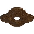 thumbnail image 3 of Ekena Millwork 17 3/4"OD x 3 1/8"ID x 1"P Peralta Ceiling Medallion (Fits Canopies up to 4 5/8"), Hand-Painted Root Beer Crackle, 3 of 6