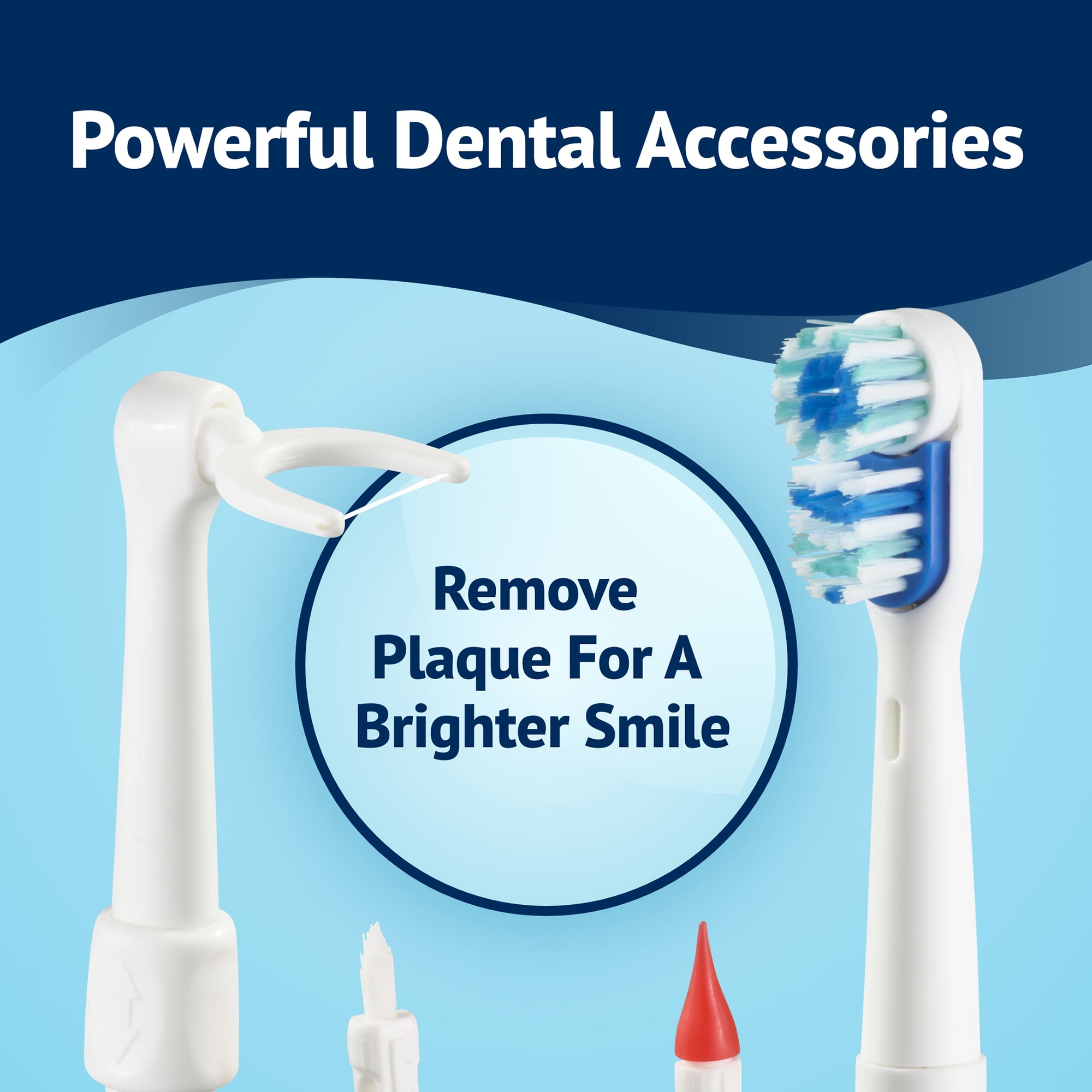 (3 pack) Equate Dual Motion Power Oral Care Kit with Interdental Tools, Soft