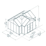Palram - Canopia Triomphe Chalet - 12' x 15' - Walk-In Hobby Greenhouse - Black - with 2 Roof Vents