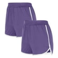 thumbnail image 2 of YOIAVAIOY Womens Yoga Shorts Pack of 2 Elastic Waist Comfy Athletic Dolphin Shorts for Running Cycling Workout Gym with Pockets Purple XXL, 2 of 9