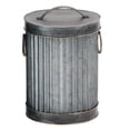 thumbnail image 4 of Decmode Industrial Dark Gray Corrugated Metal Trash Cans With Lid, Dark Gray - Set of 2, 4 of 4
