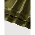 thumbnail image 3 of Army Green Waist Ruched Swing Slip Dress For Women, Tea-Length A-Line Summer Dress, 3 of 4