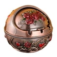 thumbnail image 2 of Visland Windproof Ashtray with Lid for Outdoor and Indoor Use,Metal Portable Cigarette Ashtray Rose Ball Ashtray, 2 of 8