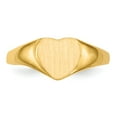 thumbnail image 4 of Real 14kt Yellow Gold 7.5x8.5mm Closed Back Heart Signet Ring Size: 6; for Adults and Teens; for Women and Men, 4 of 5