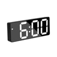 thumbnail image 1 of Kearding Despertador digital de estilo único para dormitorio y oficina Reloj despertador digital con espejo fácil de leer Electrodomésticos Blanco negro, 1 of 6