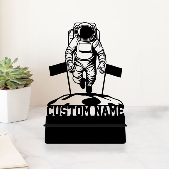 Craftnamesign Custom Astronaut Metal Cell Phone Desk Holder, Astronaut Phone Holder Phone Stand