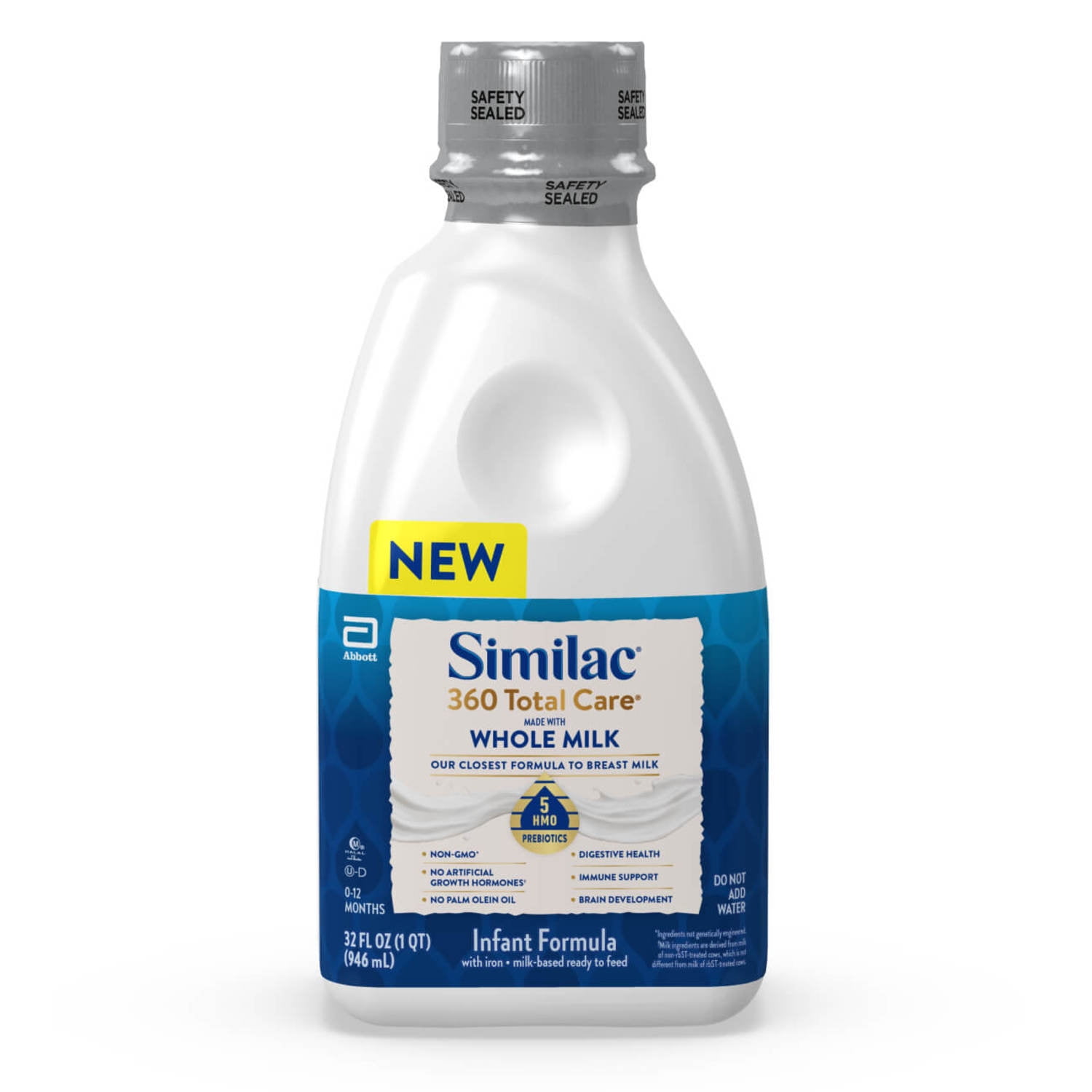 Similac 360 Total Care Made With Whole Milk Ready-to-Feed Baby Formula, 32-fl-oz Bottle, Pack of 1