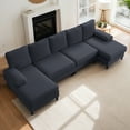 thumbnail image 6 of BALUS 114" U Shaped Sectional Sofa,Oversize Modular Couch and Gray Sofa for Living Room, 4-Seat Sectioanl Sofa with Chaise, Linen, Dark Grey, 6 of 7