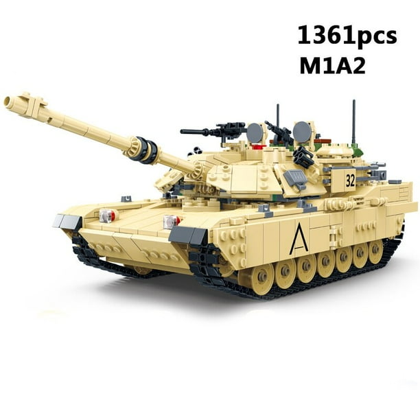Bloques de construcción de tanque militar Tiger Panzer, modelo alemán M1A2 de la Segunda Guerra Mundial, figura de soldado del ejército, juguetes de construcción de la Segunda Guerra Mundial, 2023