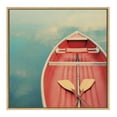 thumbnail image 2 of Kate and Laurel Sylvie Floating on a Cloud Framed Canvas Wall Art by Alicia Bock, 30x30 Natural, Lake House Boat Photography Art for Wall, 2 of 6