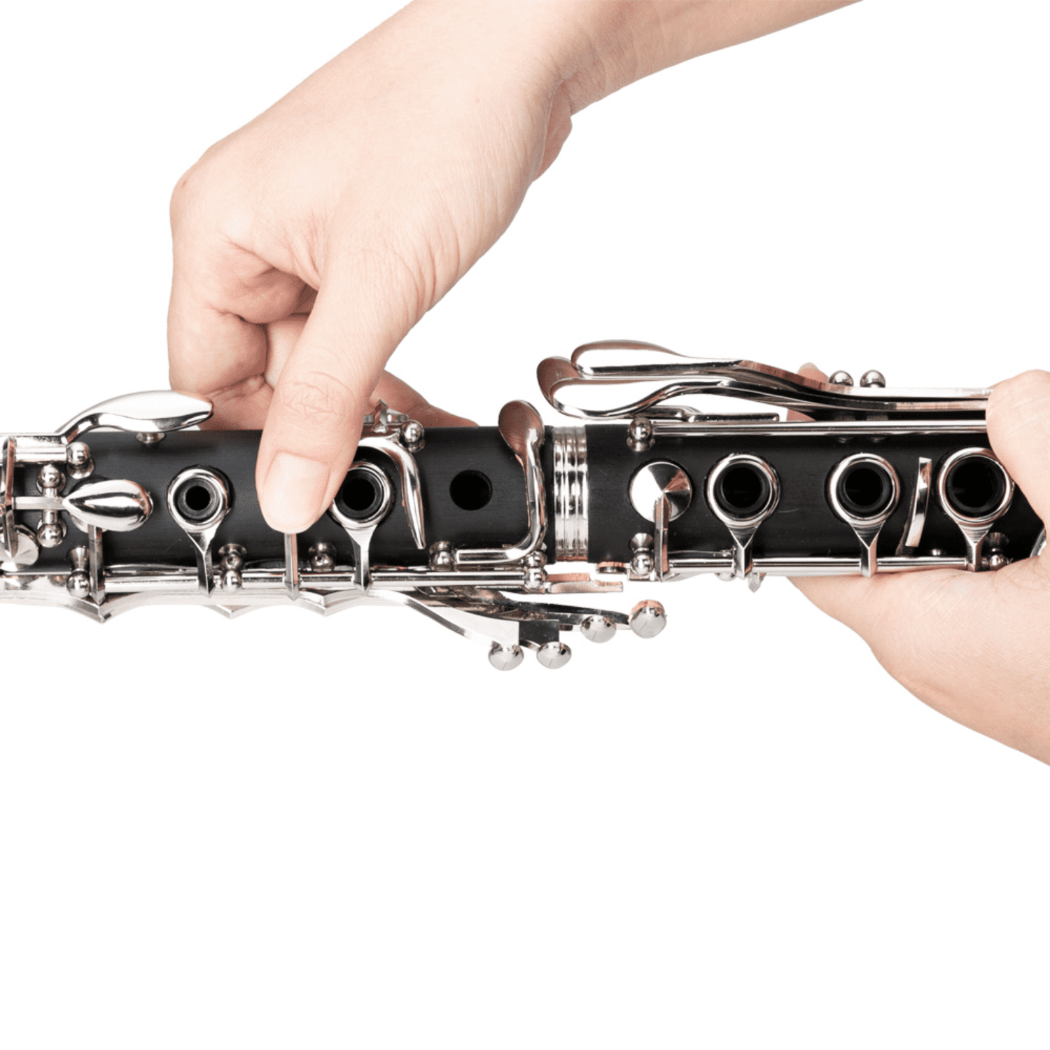 Hassch Bb Clarinet For Beginners, 17 Keys Flat B Clarinet with Case, Gloves, 2 Mouthpiece Connectors, 10 Reeds and Other Accessories, Black