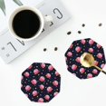 thumbnail image 5 of Bingfone Vintage Cartoon Donut Planets Leather Drinks Coasters with Set of 6,Suitable for Home Kitchen,Coffee Cup Coasters Home Gift, 5 of 9