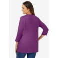 thumbnail image 2 of Woman Within Plus Size Perfect Three-Quarter Sleeve V-Neck Tee (Petite Available), 2 of 6