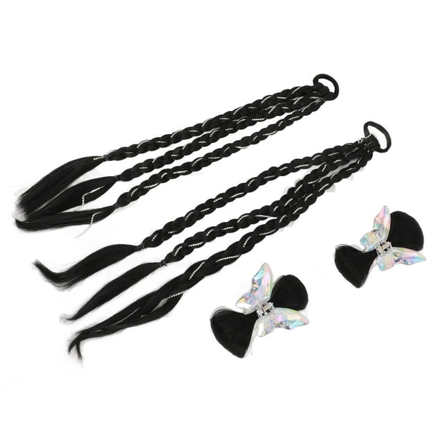 Boxing Braided Ponytail Extension, Boxing Braided Extension Soft for Home Brown Black,Black