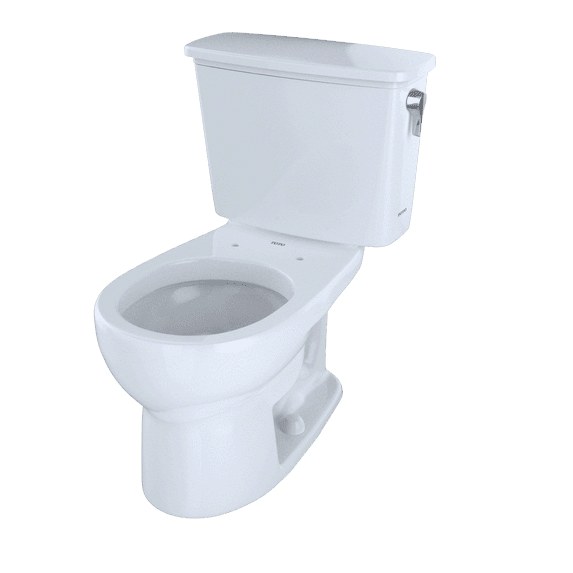 TOTO® Eco Drake® Transitional Two-Piece Round 1.28 GPF Toilet with Right-Hand Trip Lever, Cotton White - CST743ERN#01