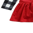 thumbnail image 5 of Newborn Long Sleeve Romper Suspender Skirt Bow Headband Ruffle Decoration Plaid Printing Spring Clothing, 5 of 5