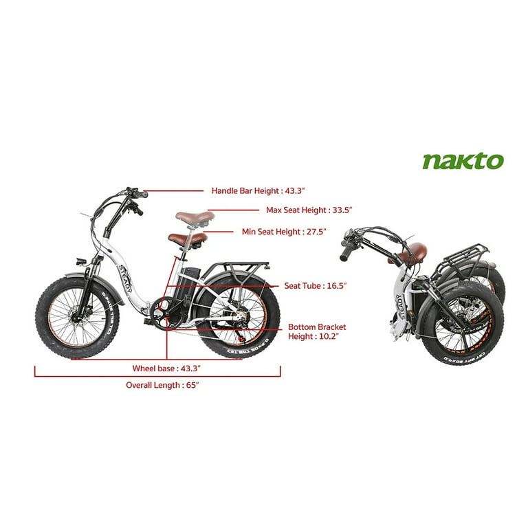 NAKTO Foldable Small Commuter Fat Tire Electric Bike OX 20 NAKTO Foldable Small Commuter Fat Tire Electric Bike OX 20