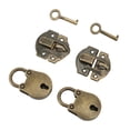 thumbnail image 2 of Vintage Bronze Zinc Alloy Hasp Latch & Bear Padlock Set (2-Pack) - Durable Rustproof Lock with Mounting Screws, Decorative & Functional Closure for Jewelry Boxes, Wooden Chests, Furniture and DIY, 2 of 7