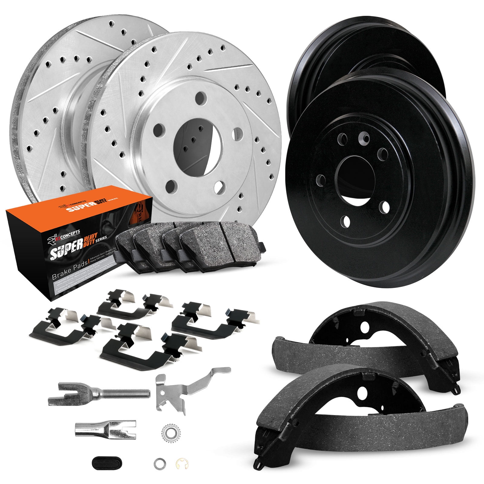 R1 Concepts Wdxh2 54067 R1 Brake Rotors Carbon Coated W/ Sup Dty Pads & Hdw Fits select: 2008-2019,2021-2023 FORD ECONOLINE