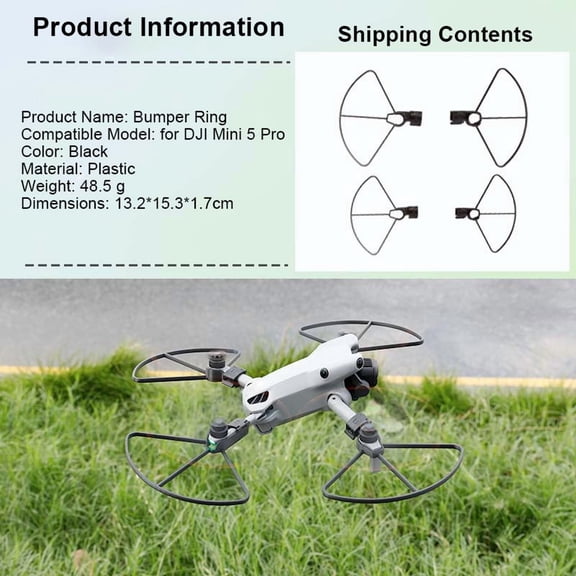 Propellers Protector Bumper Guard for DJI Mini 5 Pro Drone Accessories​​,Propeller Holder Anti-Collision Ring, Lightweight Protective Frame with Landing Skid