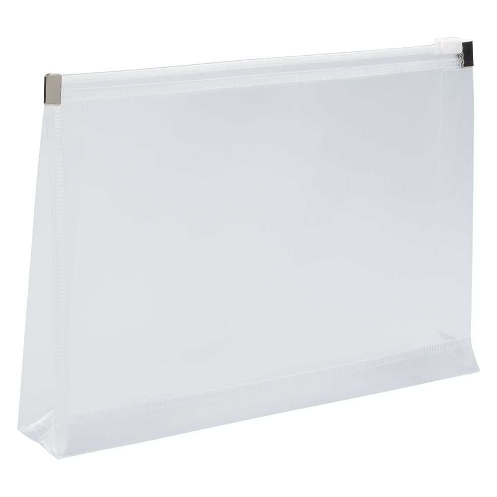 JAM Paper Plastic Zip Envelopes, 5.3 x 8, Clear, 12/Pack