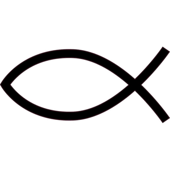 3 x 1.5 Black Christian Fish Sticker Vinyl Cup Stickers Car  Bum