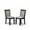 Black-Grey, variant on MZC6T06 Mid Century Dining Chairs - Shitake Linen Fabric Seat and High Chair Back - Wire Brushed Black Finish (SET OF 2)
