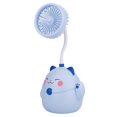 thumbnail image 1 of MesaSe Personal Fan Silent Cool Rechargeable Cartoon Fortune Cat USB Charging Desktop Fan Makeup Brush Container for Dormitory, 1 of 10
