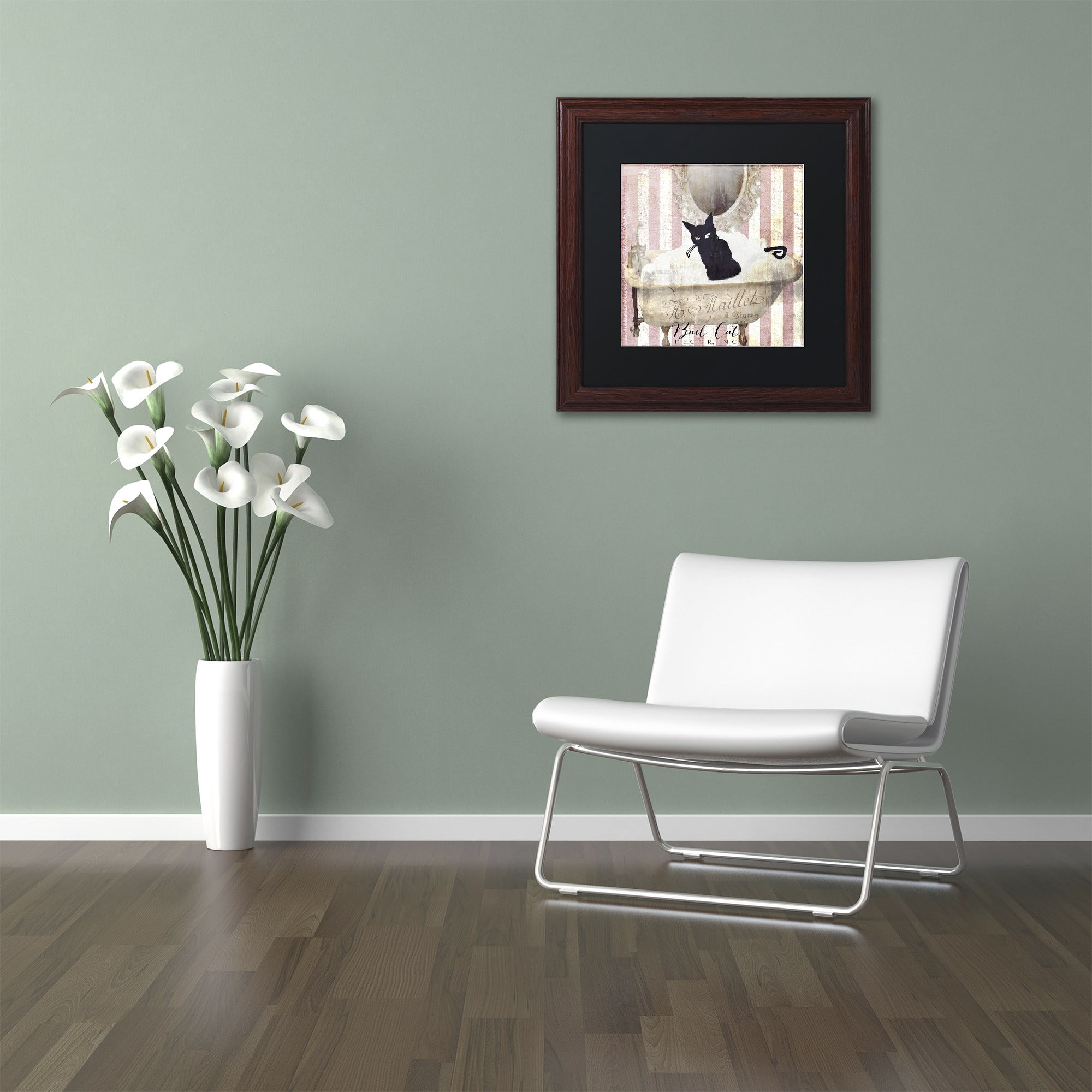 "Bad Cat II" Canvas Art by Color Bakery Black Matte, Wood Frame