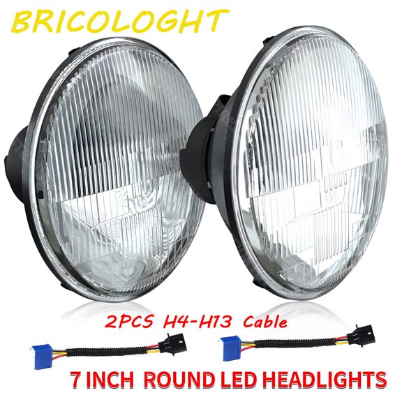 For 1967-1972 Chevy C10 Pair 7" inch LED Headlights Round DOT Approved High/Low Lamp