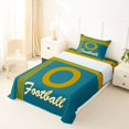 thumbnail image 5 of jejeloiu Football Theme Initial O Twin Sheet Sets For Boy,Gold Green Sport City Bedding For Kids,3 Pieces, 5 of 6