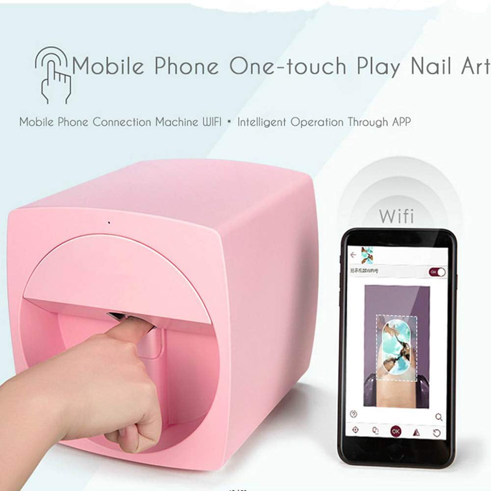 O'2NAILS Portable Nail Printer Mobile APP DIY Nail Art Printing Machine  Home Use