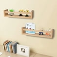 thumbnail image 3 of 2Pcs Bookshelf,Natural Wood Floating Wall Bookshelf for Kids,Nursery Shelves for Wall,Bathroom Decor, Kitchen Spice Rack, 3 of 6