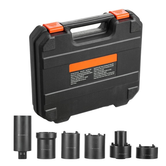 KFFKFF Axle Hub Nut Socket Set, 6 Pcs, 1/2 inch Drive, Compatible with Toyota, Ford, GM, and 4WD Vehicles, Includes Storage Case for Easy Axle Nut Removal