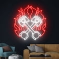 thumbnail image 3 of Handmadetneonsign Two Crossed Pistons Burning in Flame Neon Sign, Fire Pistons Led Sign, 3 of 5