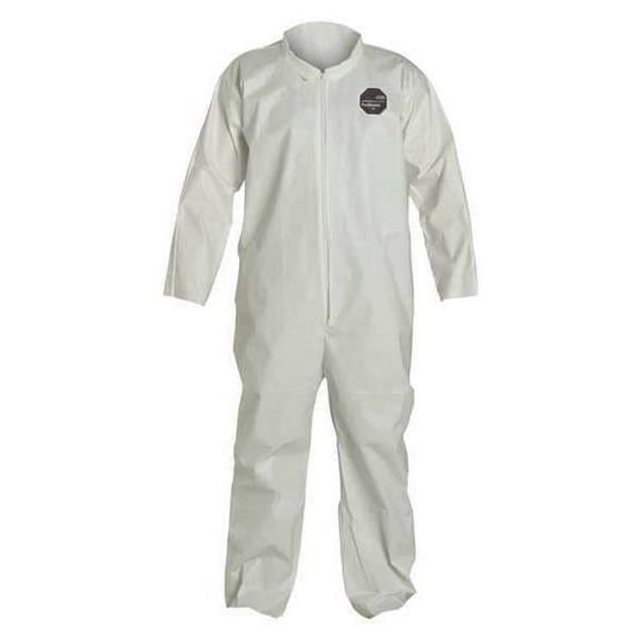 Collared Disposable Coveralls, M, White, ProShield(R) 60, zipper