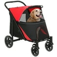 thumbnail image 3 of PawHut One-Click Foldable Dog Stroller for M L Dogs, Pet Stroller, Red, 3 of 10