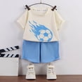 thumbnail image 2 of Linfrsh Baby Boys Summer Clothes 6 12 18 24 Months 3T Boy Toddler Outfits Short Sleeve T shirt Tops + Solid Color Drawstring Shorts Set for 3 6 12 18 Months Short Sets Summer(Blue,11-12 Years), 2 of 4