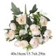 thumbnail image 3 of Ramo de rosas artificiales con detalles de tela satinada | Arreglo floral de seda realista para la decoración del hogar, 3 of 7