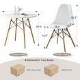 thumbnail image 5 of 5 Piece Round Dining Table Set for 4, Mid-Century Modern Kitchen Table with 4 Chairs for Home, Apartment, Plastic Seats, Space Saving, Wood Legs, 5 of 9
