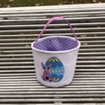 thumbnail image 4 of Harpily Easter Basket Holiday Rabbit Bunny Printed Canvas Gift Carry Candy Bag, 4 of 4